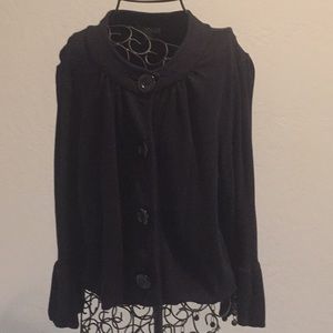 Women’s sweater XL black  sleeve button down